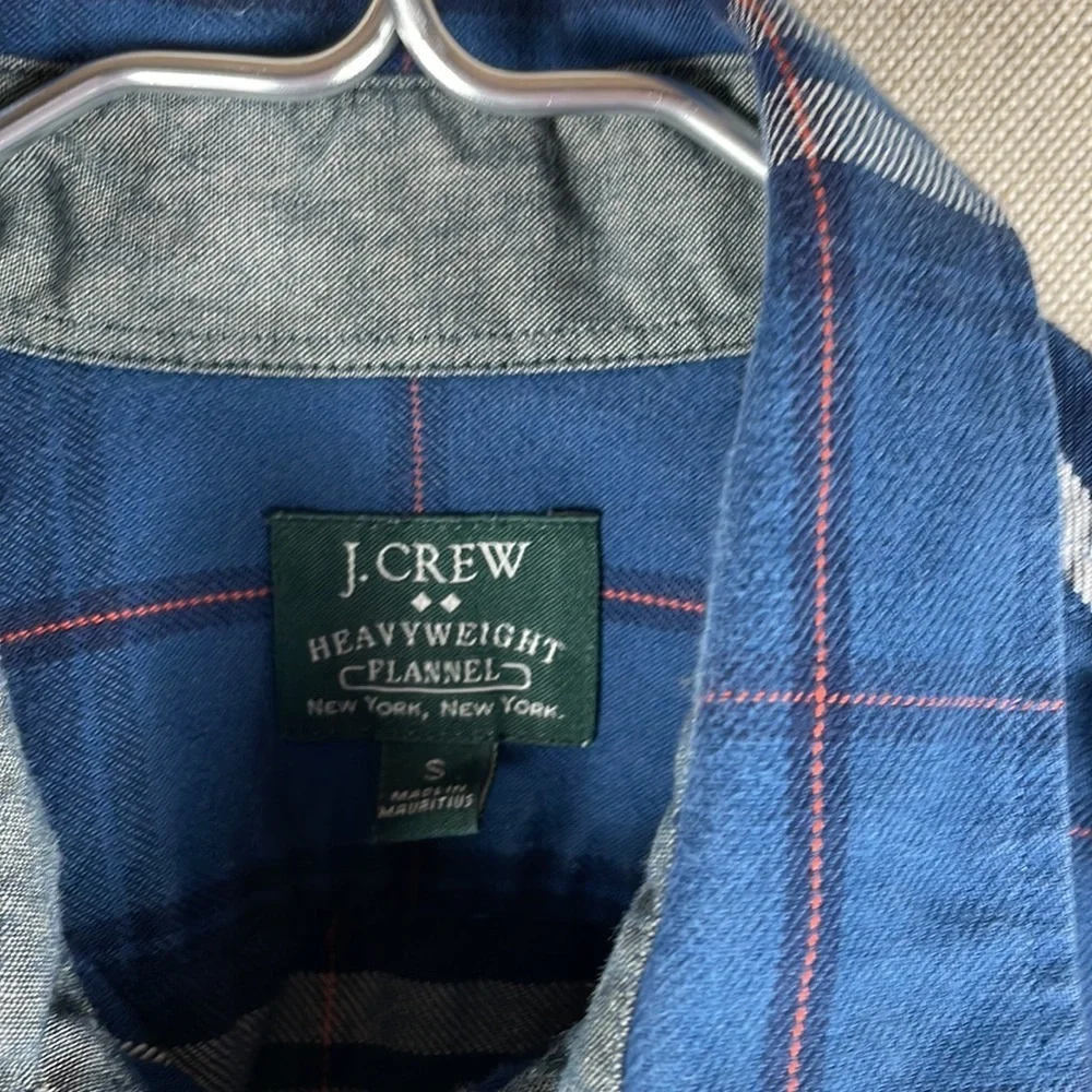 J. Crew > Blue Plaid Heavyweight Flannel Small